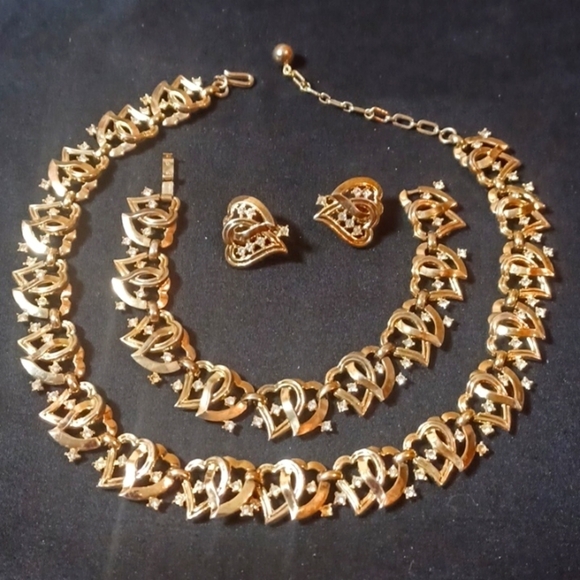 Trifari Alfred Phillippe double queen of hearts 3 PC set.Necklace,Braclet, - Picture 1 of 5